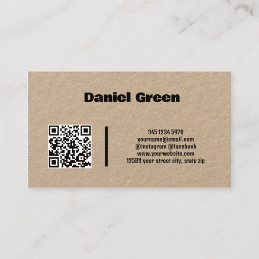 Onroerend goed Wij kopen huizen QR Kraft Visitekaartje (Achterkant)