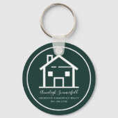 Onroerend goed Wit Groen Zakelijk Custom Sleutelhanger (Achterkant)