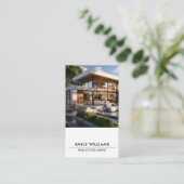 Onroerend goed Witte Foto QR Code Sociale Media Visitekaartje (Staand voorkant)