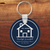 Onroerend goed Witte Marine Blauw Custom Sleutelhanger (Achterkant)