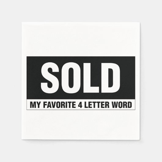 Onroerend goed Witte Standaard Cocktail Papieren s Servetten (Voorkant)