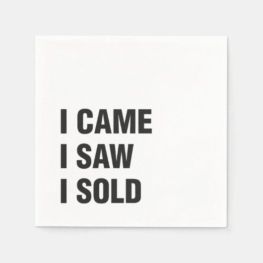 Onroerend goed Witte Standaard Cocktail Papieren s Servetten (Voorkant)