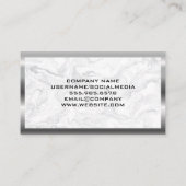 Onroerend Goed Woningen | Marmer Metalen Rand Visitekaartje (Achterkant)