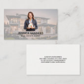 Onroerend goed zakenvrouw | luxehuis visitekaartje (Voorkant / Achterkant)