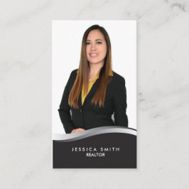 Onroerend goed zilveren swoosh visitekaartje