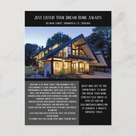 Onroerend goed zojuist aangeboden briefkaart (Voorkant)