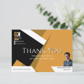 Onroerend goed | Zwart-goud makelaarsontwerp Bedankkaart (Staand voorkant)