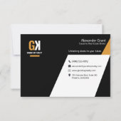 Onroerend goed | Zwart-goud makelaarsontwerp Bedankkaart (Achterkant)