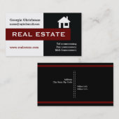 Onroerend goed zwart, wit, bordeaux visitekaartje (Voorkant / Achterkant)