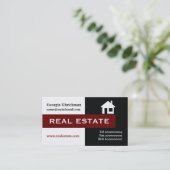 Onroerend goed zwart, wit, bordeaux visitekaartje (Staand voorkant)