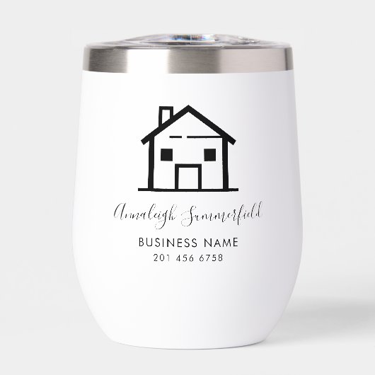 Onroerend goed Zwart Wit Gepersonaliseerde Medewer (Voorkant)