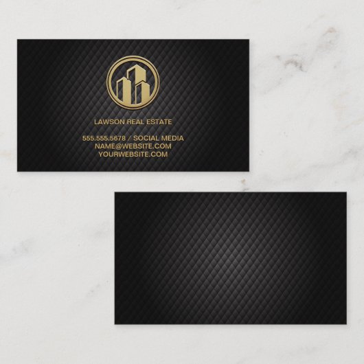 Onroerend goed | Zwarte staart | Golden Icon Afsprakenkaartje (Voorkant / Achterkant)