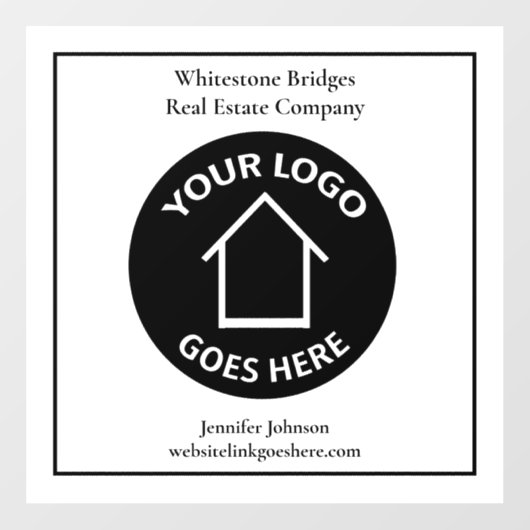 Onroerend goedbedrijf Aangepast logo makelaar Mark Raamsticker (Vel)