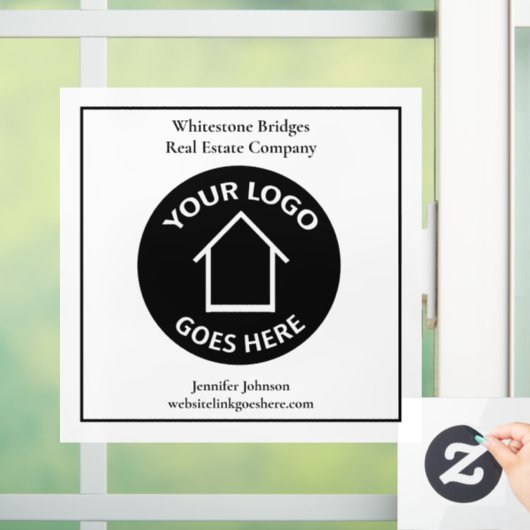 Onroerend goedbedrijf Aangepast logo makelaar Mark Raamsticker (Huis)