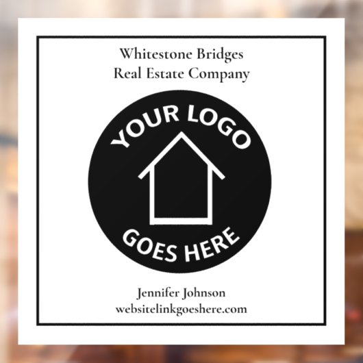 Onroerend goedbedrijf Aangepast logo makelaar Mark Raamsticker (Vel 2)