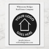 Onroerend goedbedrijf Aangepast logo makelaar Mark Wijn Etiket (Enkel label)