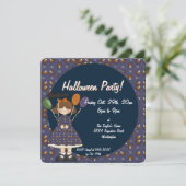 Onroerend meisje 3 van de partij Prim Halloween Ki Kaart (Staand voorkant)