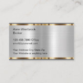 Onroerend onroerend goed van classy Silver en Gold Visitekaartje (Achterkant)
