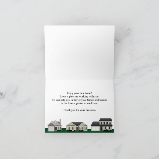 Onroerende goederen Dank u nota neemt van Bedankkaart (Binnen)