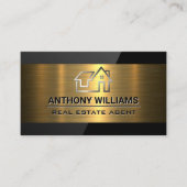 onroerende goederen | goudgeborsteld | zwarte glan visitekaartje (Voorkant)