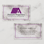 onroerende goederen | Paarse Logo | Marmer Visitekaartje (Voorkant / Achterkant)