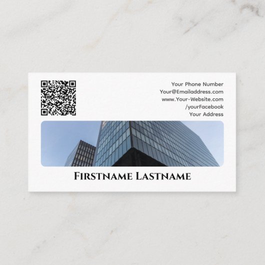 Onroerende makelaar QR-code moderne kantoor Visitekaartje (Achterkant)