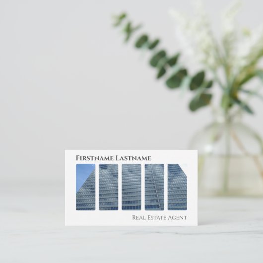 Onroerende makelaar QR-code moderne kantoor Visitekaartje (Staand voorkant)