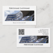 Onroerende makelaar QR-code moderne kantoor Visitekaartje (Voorkant / Achterkant)
