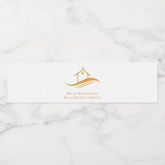 Onroerendgoedbedrijf Chic Goud Aangepaste Open Hui Waterfles Etiket (Enkel label)