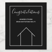 Onroerendgoedbedrijf Custom House Marketing Zwart Wijn Etiket (Enkel label)