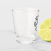 "Ons 10e Tin Wedding Jubileum"3D Hart Embleem Shot Glas (Links)