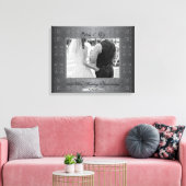 "Ons 25e bruiloft Jubileum"Handgeschreven zilver Canvas Afdruk (Insitu (Woonkamer))