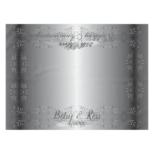 "Ons 25e bruiloft-Jubileum" Met de hand geschreven Tafelkleed (Voorkant (Horizontaal))