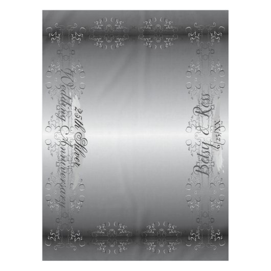 "Ons 25e bruiloft-Jubileum" Met de hand geschreven Tafelkleed (Voorkant)