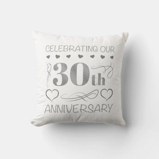 Ons 30-jarig jubileum vieren kussen (Voorkant)