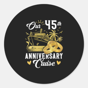 Ons 45-jarig jubileum Gouden Cruise Vakantie Koppe Ronde Sticker