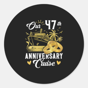 Ons 47-jarig jubileum Gouden Cruise Vakantie Koppe Ronde Sticker
