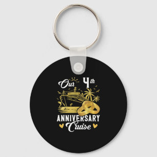 Ons 4-jarig jubileum Gouden Cruise Vakantie Koppel Sleutelhanger
