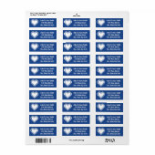 Ons 8-Bit Hart in Blauwe Retouradreslabel Etiket (Full Sheet)