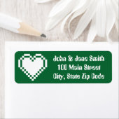 Ons 8-Bit Hart in Groen Retouradreslabel Etiket (Insitu)