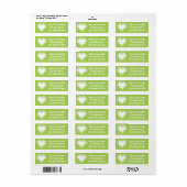Ons 8-Bit Hart in Peridot Retouradreslabel Etiket (Full Sheet)