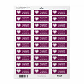 Ons 8-Bit Hart in Wijnetiket met Retouradres Etiket (Full Sheet)