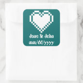Ons 8-bits hart in Blauwgroen sticker (Tas)