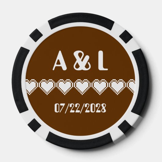 Ons 8-bits hart in chocolade poker chips (Achterkant)