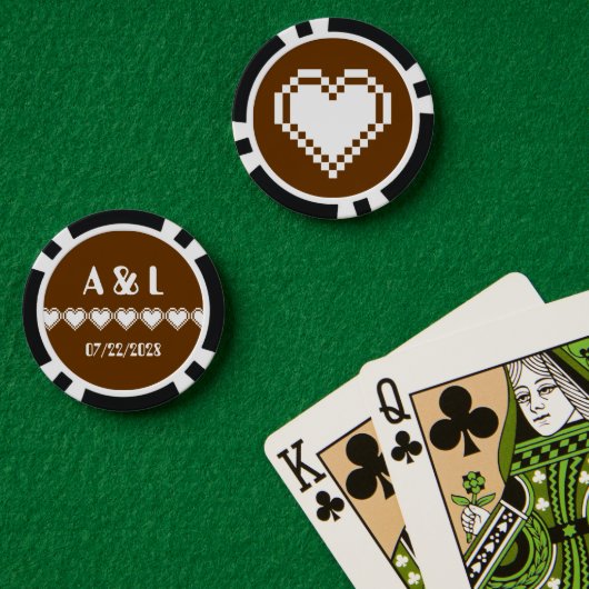 Ons 8-bits hart in chocolade poker chips (Pokertafel (Dubbel))
