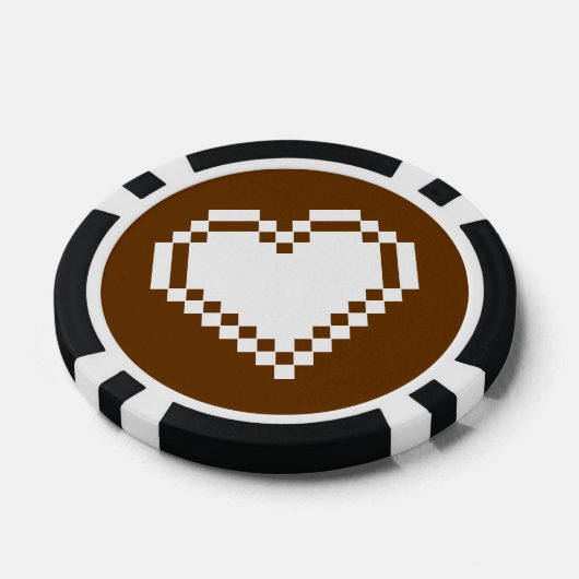 Ons 8-bits hart in chocolade poker chips (Enkel)