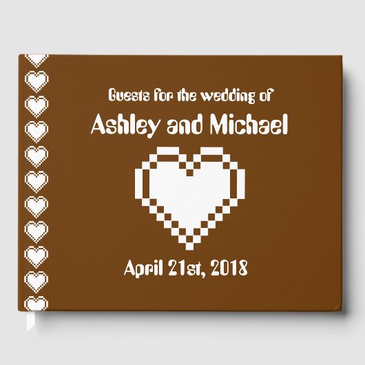 Ons 8-bits hart in het Chocolate Guest Book Gastenboek (Voorkant)