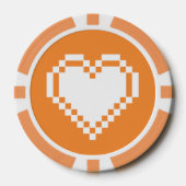 Ons 8-bits hart in het Oranje Poker Chips (Voorkant)
