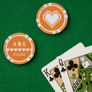 Ons 8-bits hart in het Oranje Poker Chips
