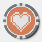 Ons 8-bits hart in koraal poker chips (Voorkant)